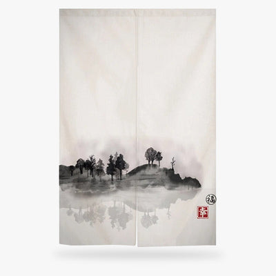 Craque pour ce rideau japonais zen avec se mots traditionnels Ukiyo-e. Le noren japonais est un objet deco d'exception