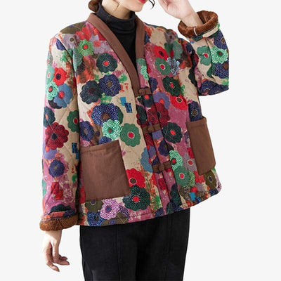 Ce manteau japonais femme est une veste kimono hanten. C'est une veste japonaise matelassé