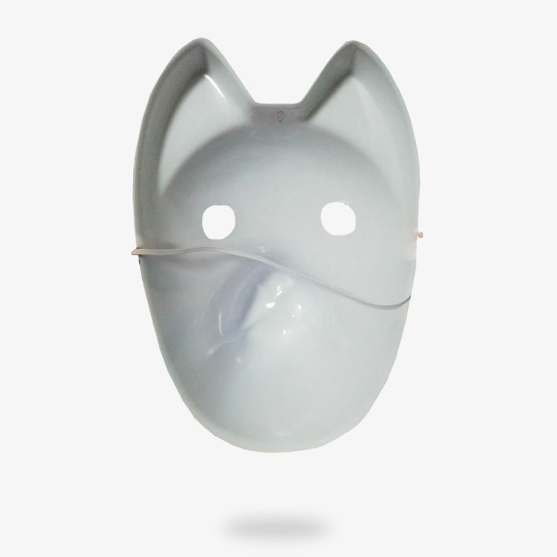 Ce masque Anbu Kitsune a une forme de renard japonais. C'est un masque ninja blanc