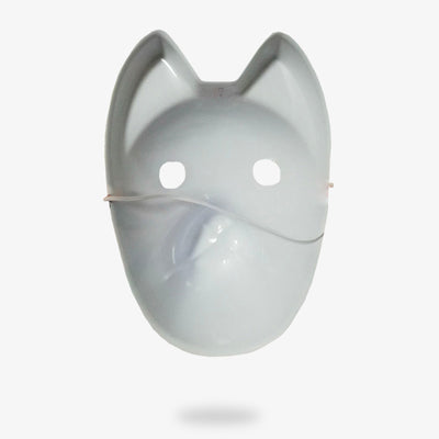 Ce masque Anbu Kitsune a une forme de renard japonais. C'est un masque ninja blanc