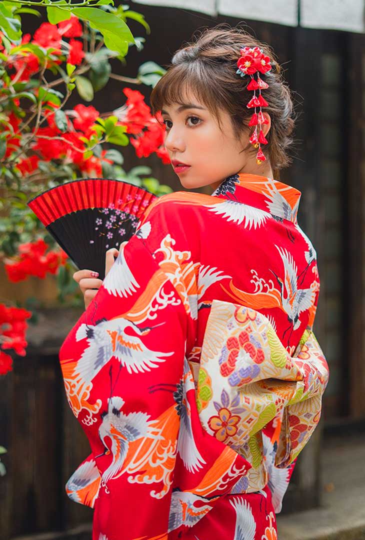 Kimono Japonais Rouge