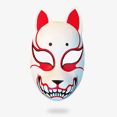 Ce kitsune masque est un accessoire cosplay. Ce masque japonais renard est rouge et blanc