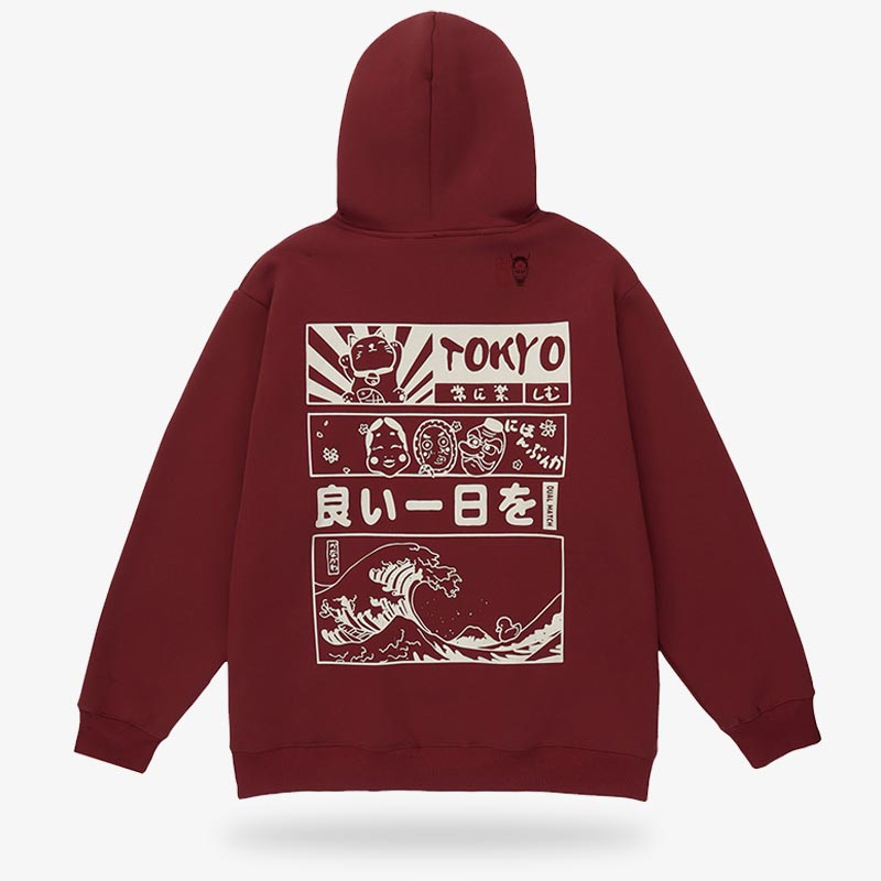 Ce sweat est un Tokyo hoodie avec des motis japonais sur le tissus