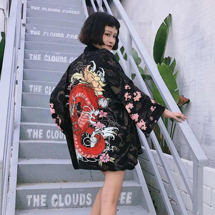 Veste Kimono Japonais Femme Haori Shogun Japon